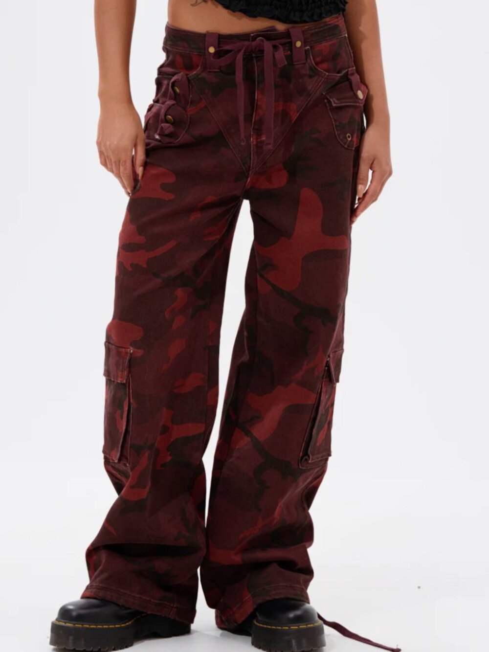 NWT Akira Burgundy Camp Cargo Jogger Jeans Streetwear